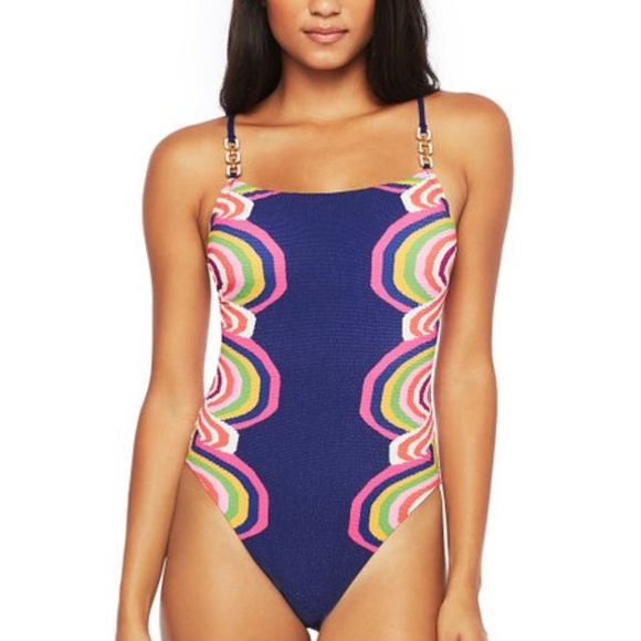 TRINA TURK 10  RAINBOW SWIRL ONE PIECE - Picture 3 of 14